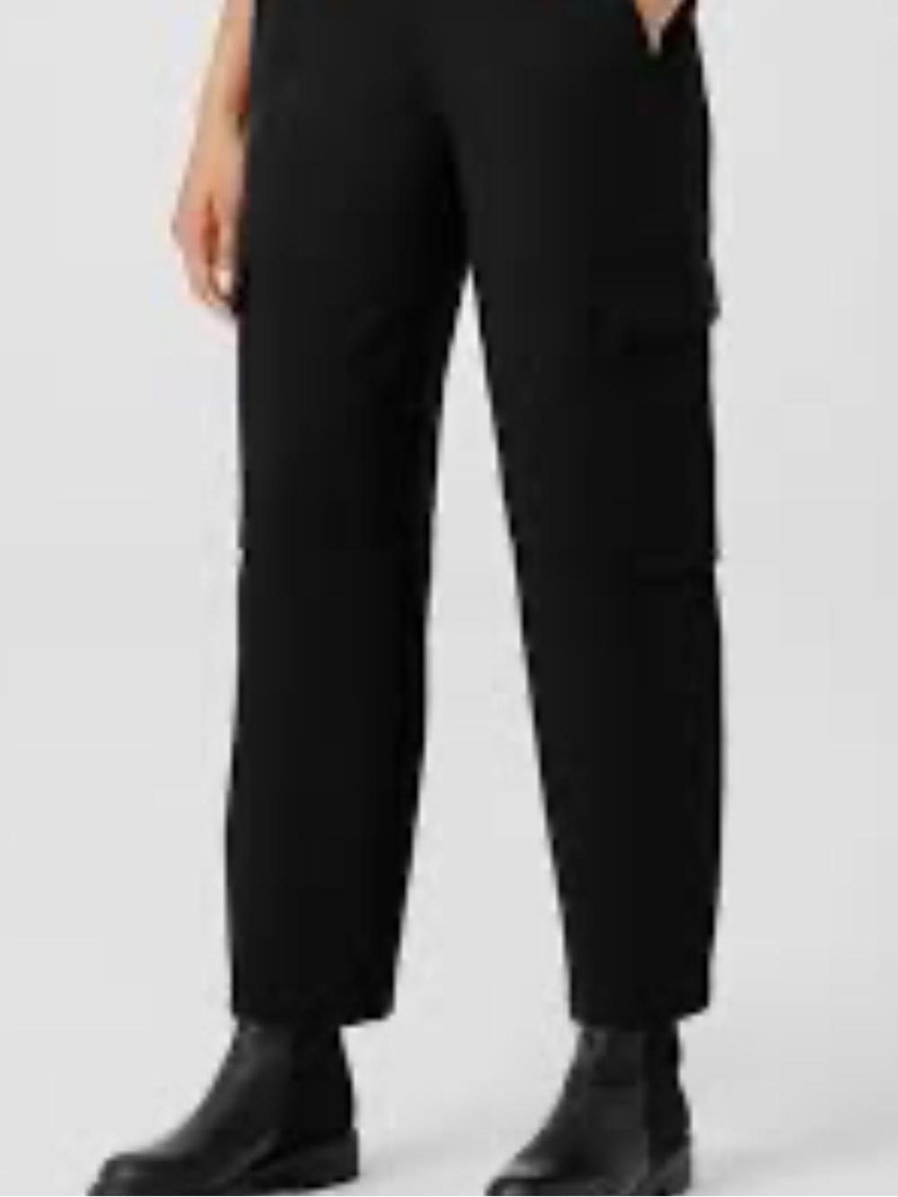 EILEEN FISHER Washable Flex Ponte Cargo Lantern Ankle Length Pant